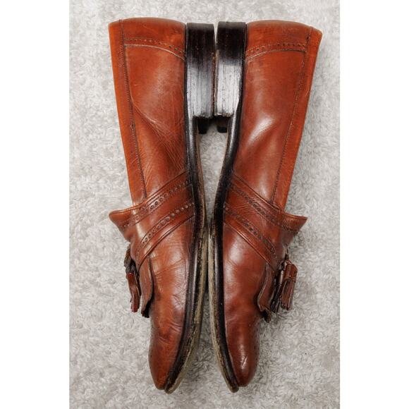 Bally Brown Leather Kiltie Tassle Loafers Slip On Shoes Mens Size 9 Mismatch main image 4